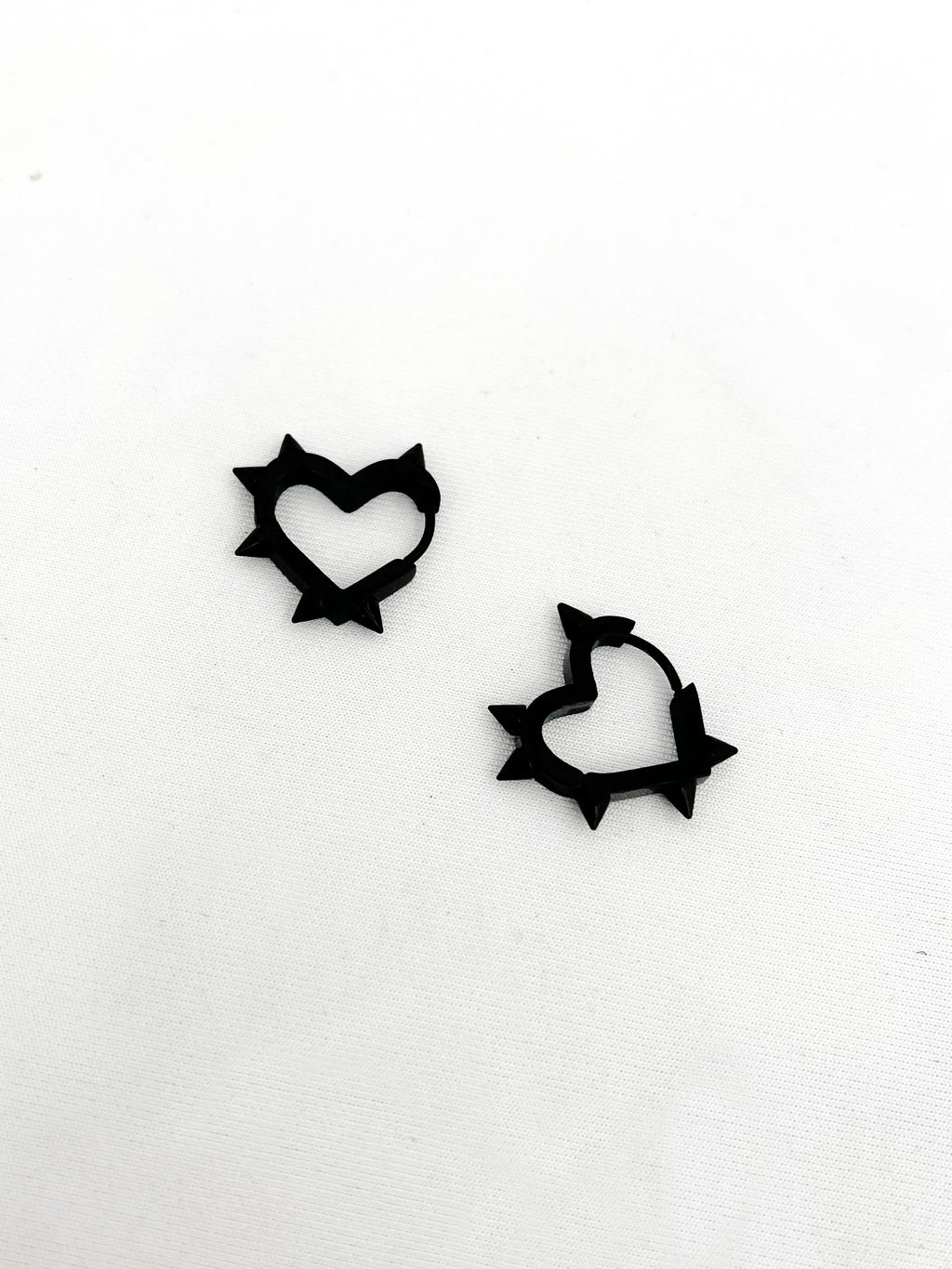 Black studded heart Earrings