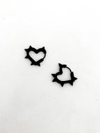Black studded heart Earrings
