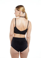 Revolt Shorts – Ruched High-Waisted Shorts in Black Jersey