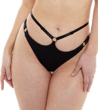 The Night Panties — Black Adjustable Jersey Festival Underwear | Handmade Lingerie