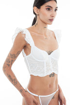 The Daeira White Cotton Bustier (Ready to ship)