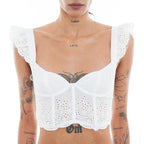 The Daeira White Cotton Bustier (Ready to ship)