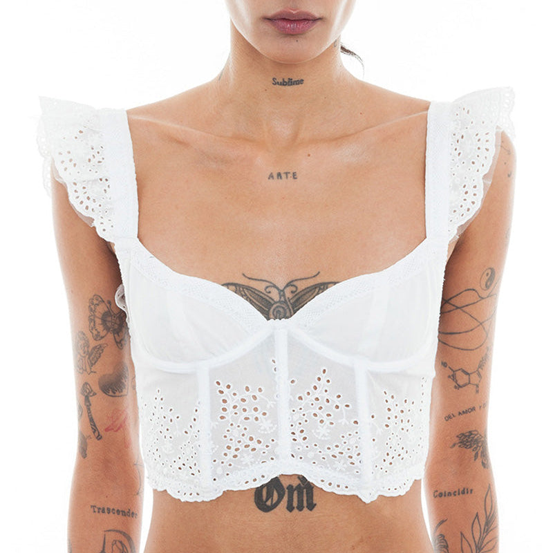 The Daeira White Cotton Bustier (Ready to ship)