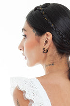Black studded heart Earrings