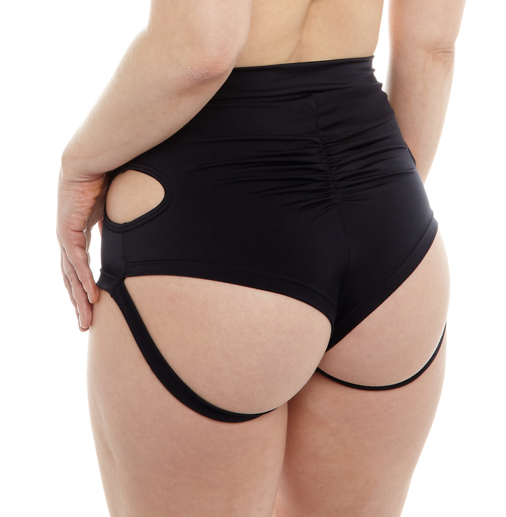 Le Danseur Shorts — Black Festival Mini Shorts | Cut-Out Dance Lingerie