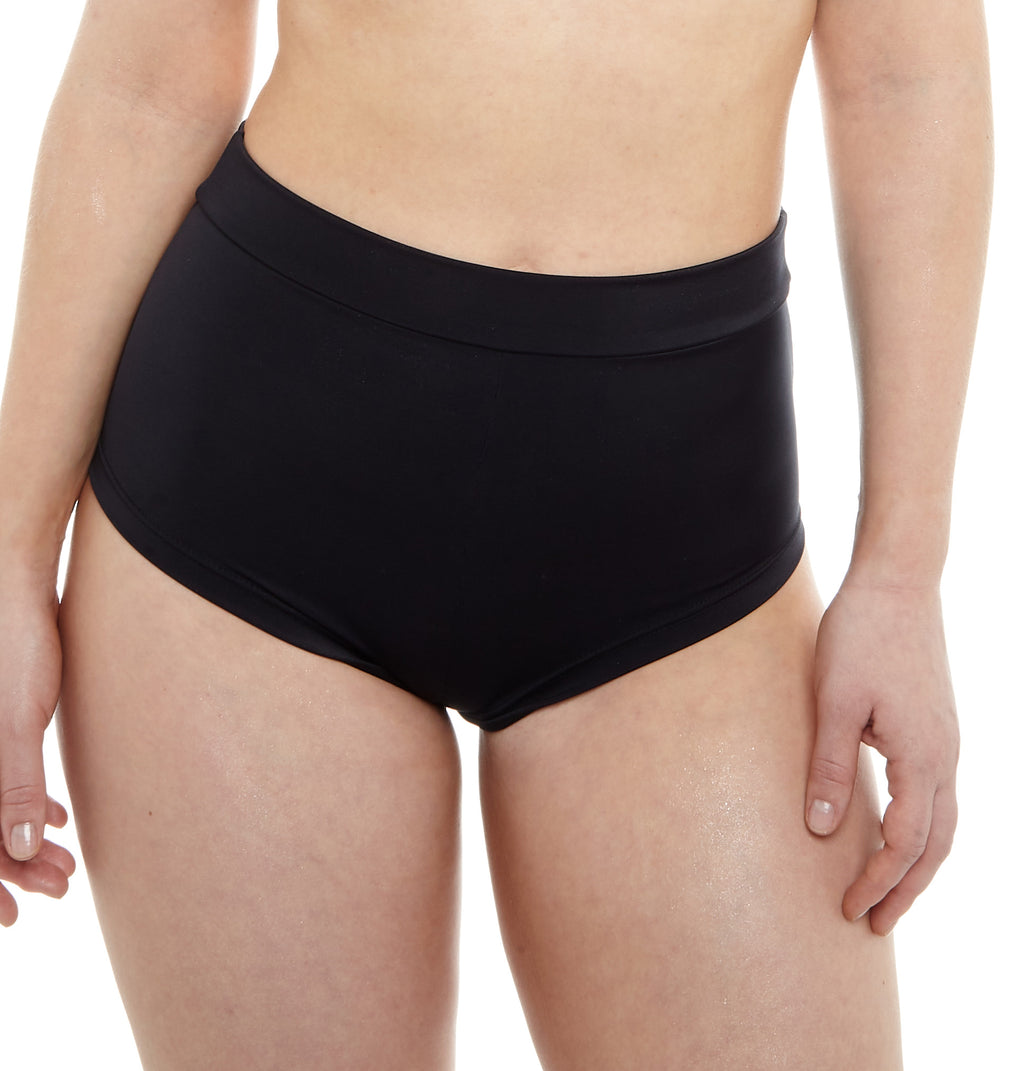 Revolt Shorts – Ruched High-Waisted Shorts in Black Jersey