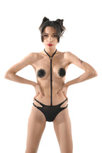 Oracle Panties – Sheer Mesh Thong with Removable Neck Accessory