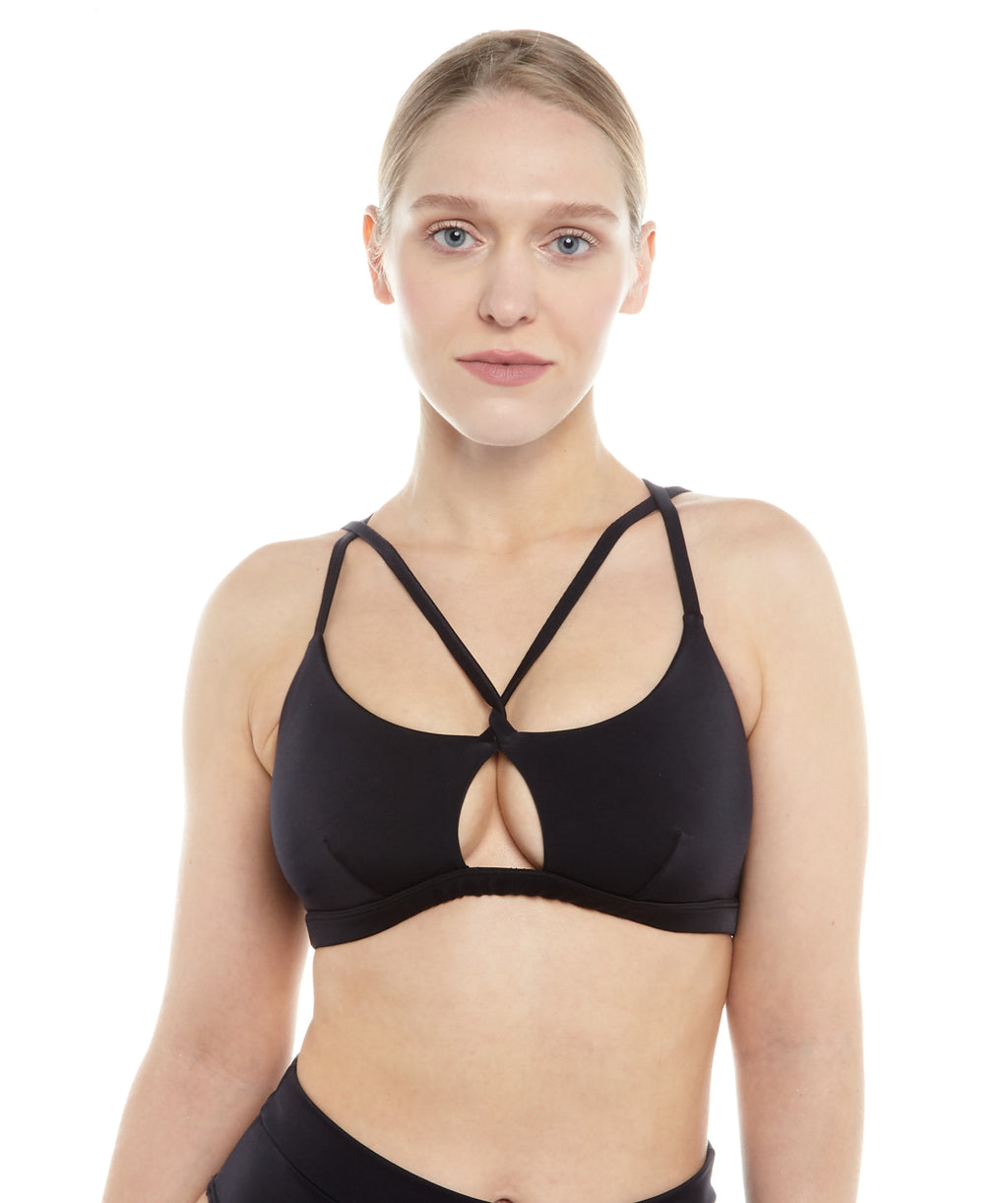 Le Danseur Top — Black Jersey Sports Top | Criss-Cross Dancewear