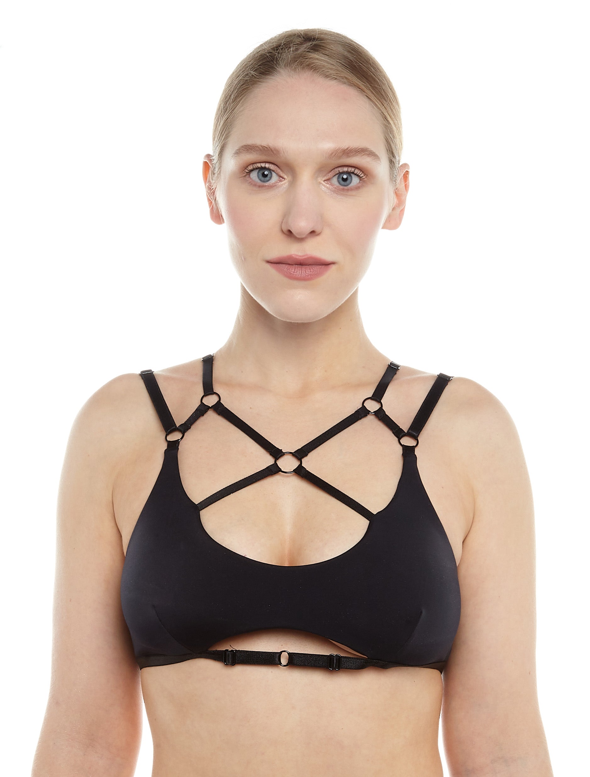 Andaluz Top – Strappy Black Jersey Lingerie / Festival Top (Ready to ship)