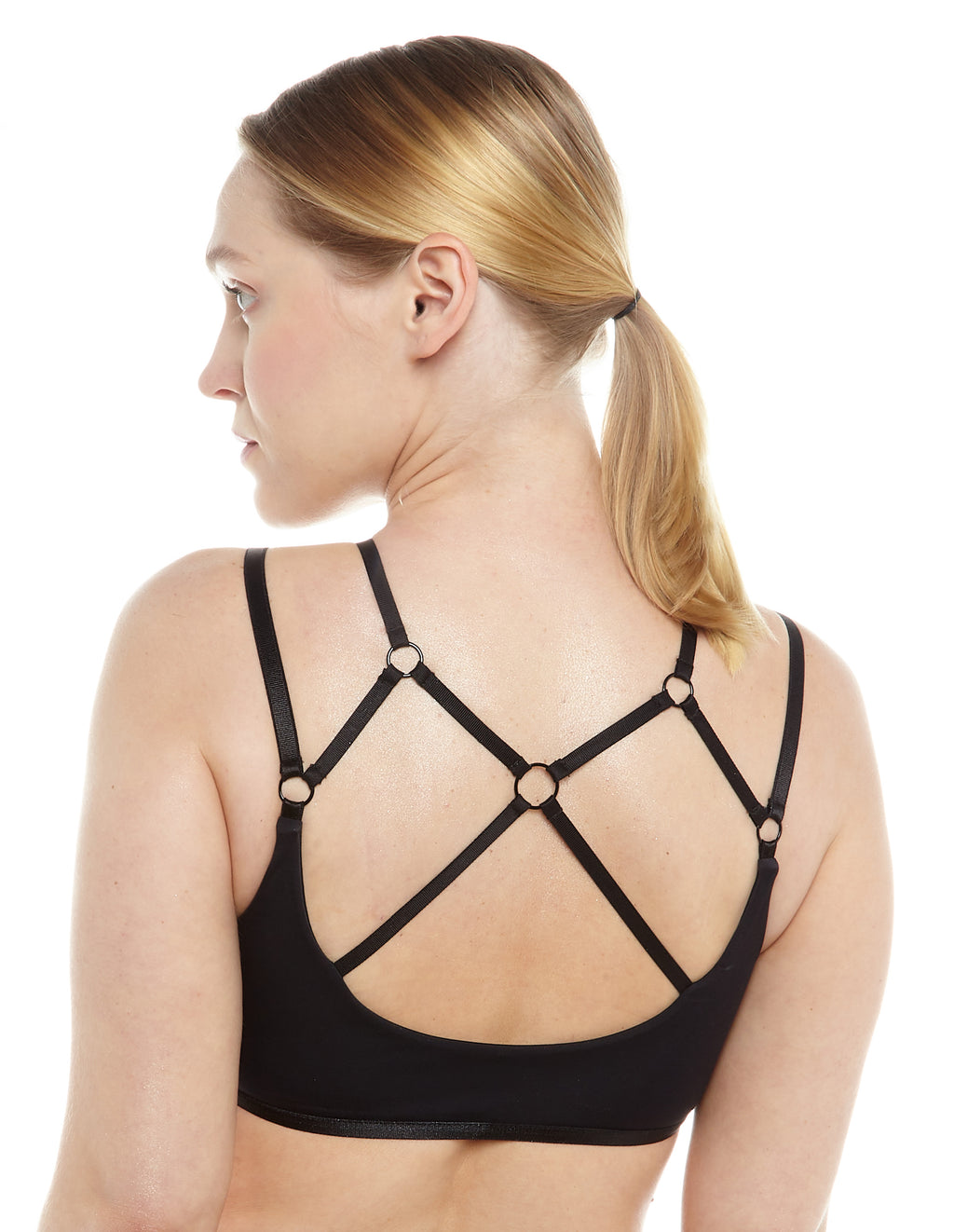 Andaluz Top – Strappy Black Jersey Lingerie / Festival Top (Ready to ship)